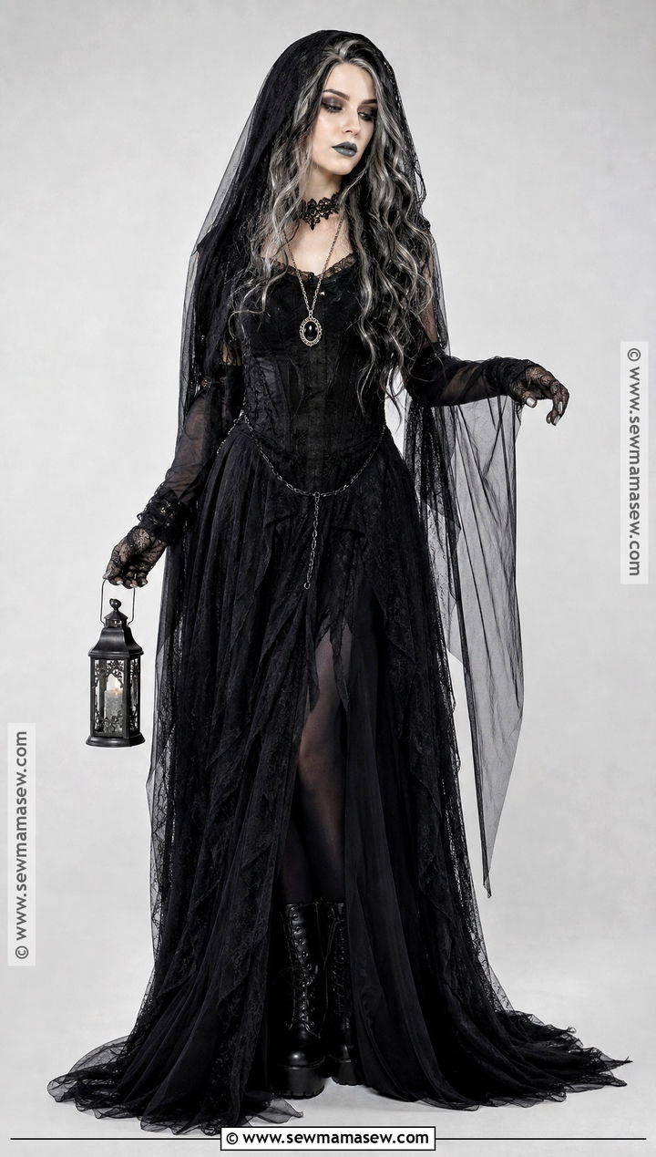 Gothic Black Ghost Dress Costume - 30 ghost dress ideas