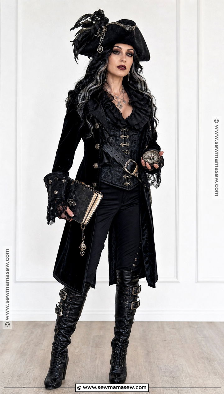 Gothic Black Pirate Cosplay - 30 pirate cosplay ideas for females