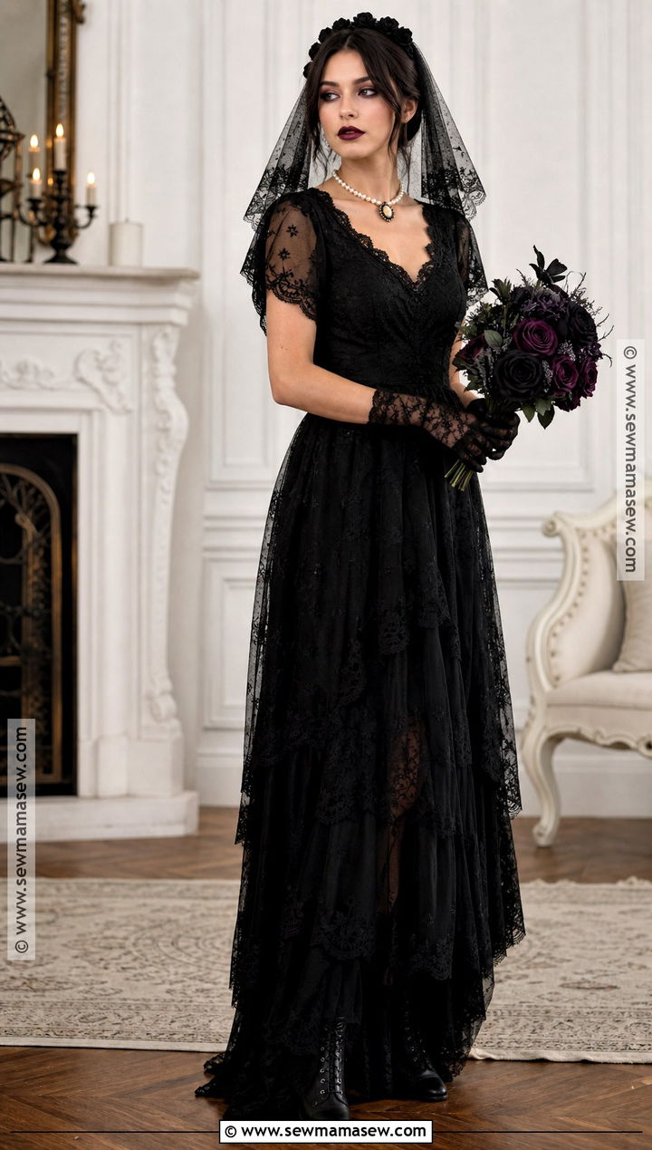 Gothic Bride Costume - 30 woman in black costume ideas