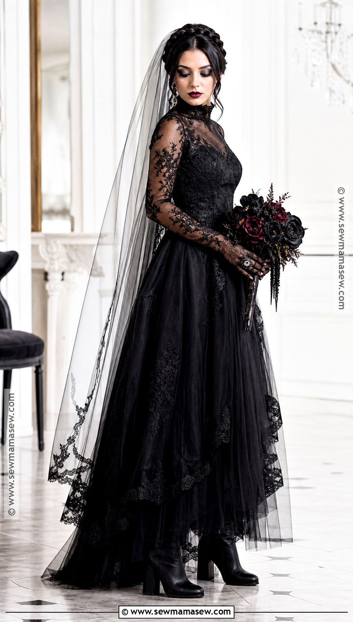Gothic Bride Costume - 35 Women In Black Costume Ideas