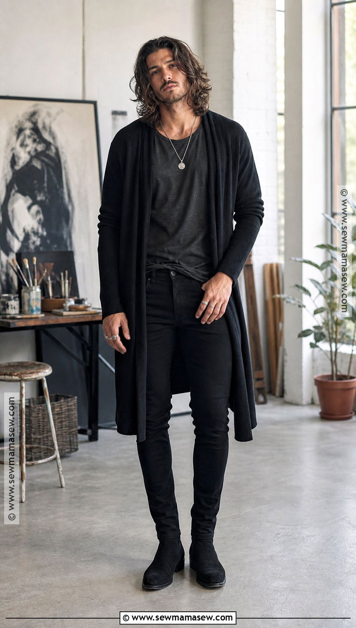 Gothic Cardigan Vampire Outfit - 30 modern vampire outfit ideas for men