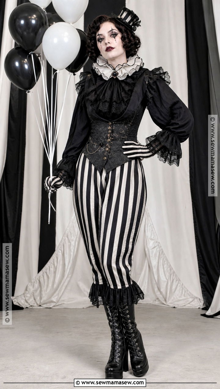 Gothic Circus Clown Costume - 35 Gothic Halloween Costumes