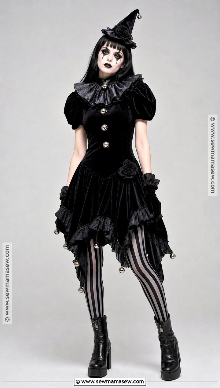 Gothic Clown Costume - 30 Clown Costume Aesthetic Ideas