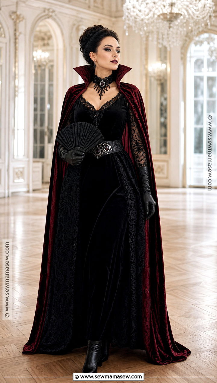 Gothic Countess Costume With Red Cape - 30 red cape costume ideas