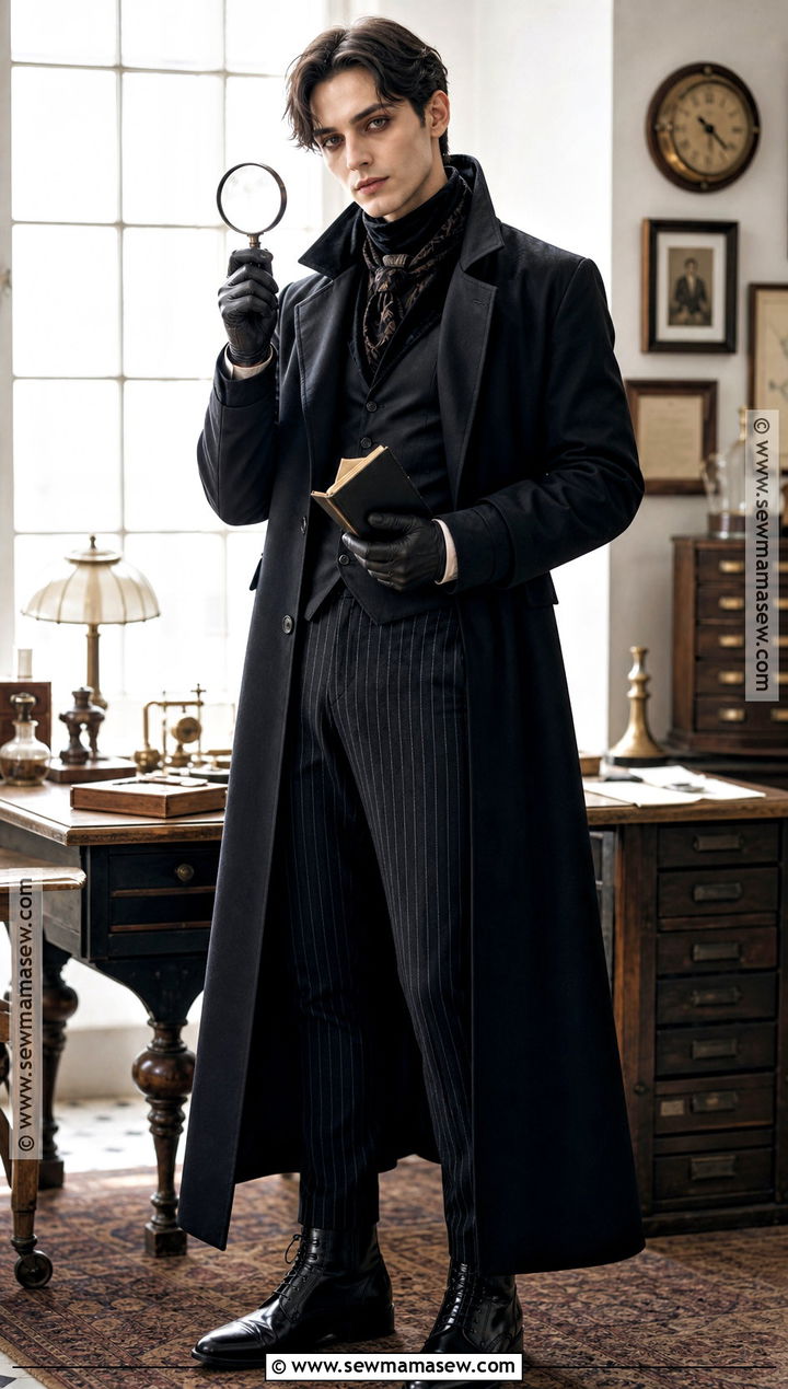 Gothic Detective Costume With Long Coat - 30 edgy halloween costume ideas