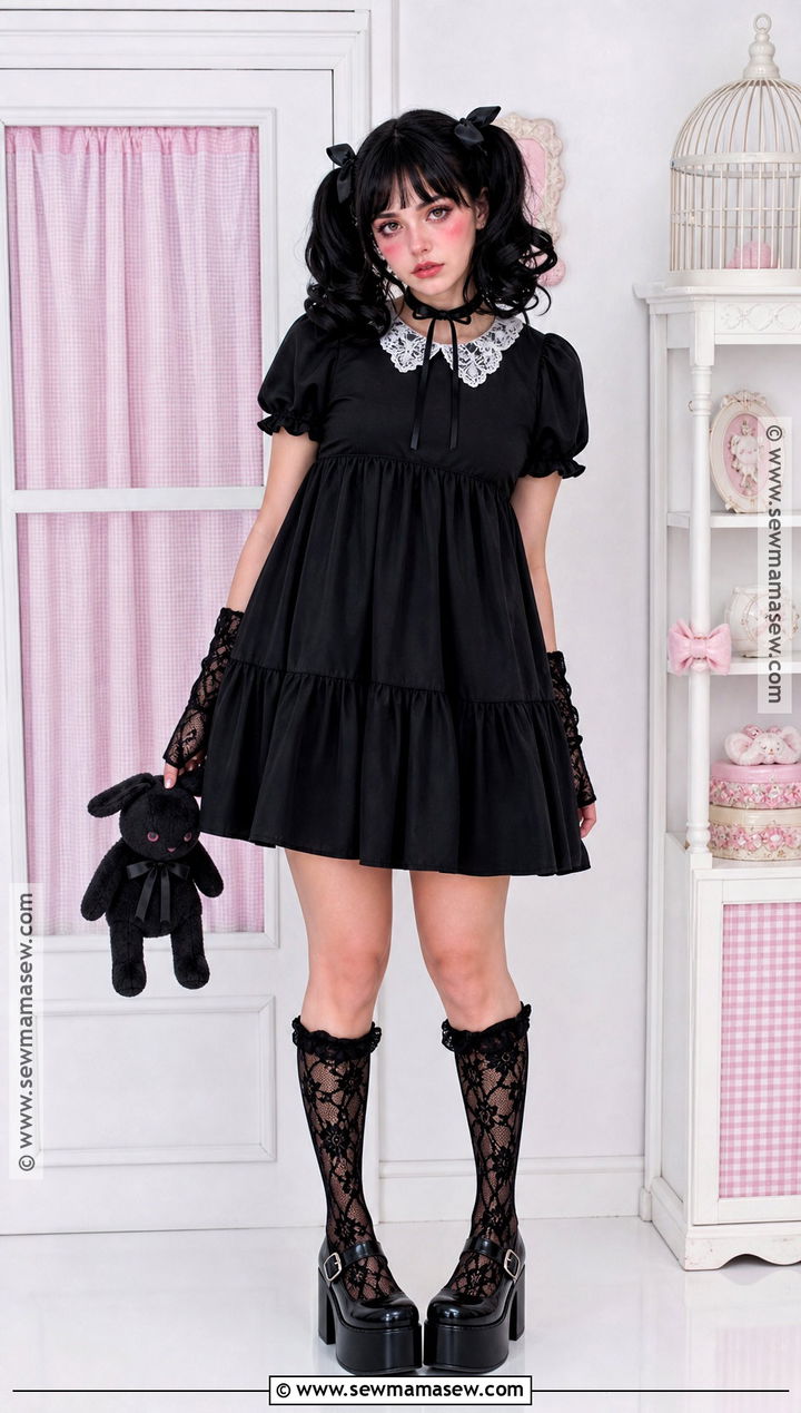 Gothic Doll Black Dress Costume - 30 black dress costume ideas