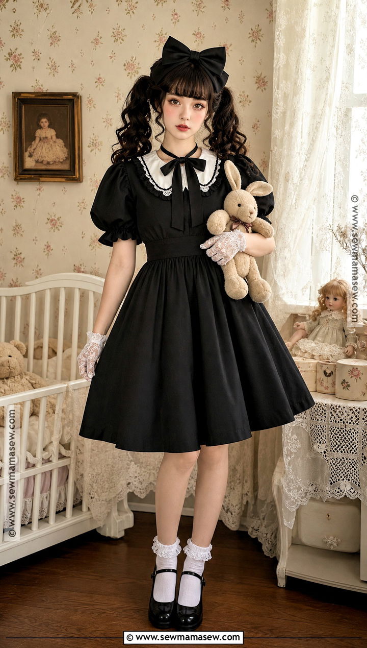 Gothic Doll Costume - 35 Women In Black Costume Ideas