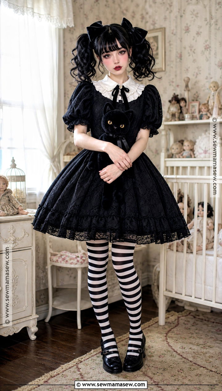 Gothic Doll Costume With Lace Dress - 30 Trending Halloween Costumes