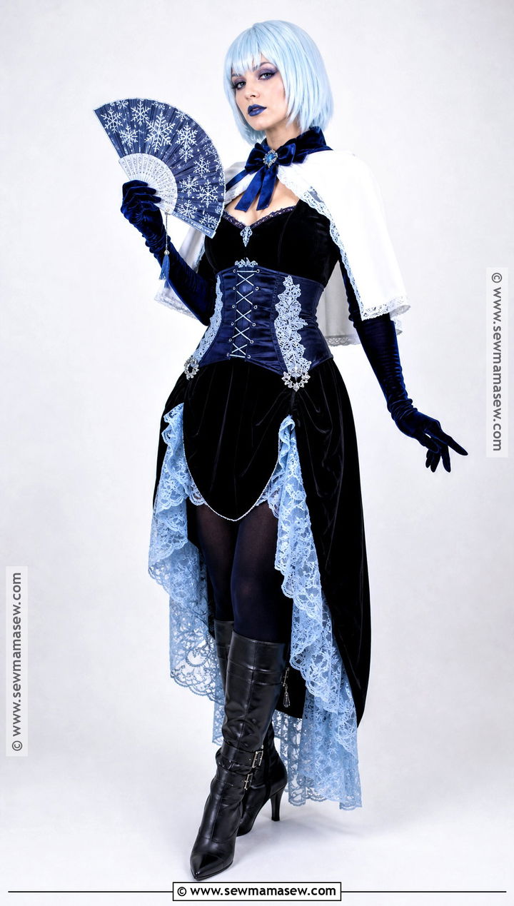 Gothic Eula Cosplay With Black And Blue Dress - 30 eula cosplay ideas
