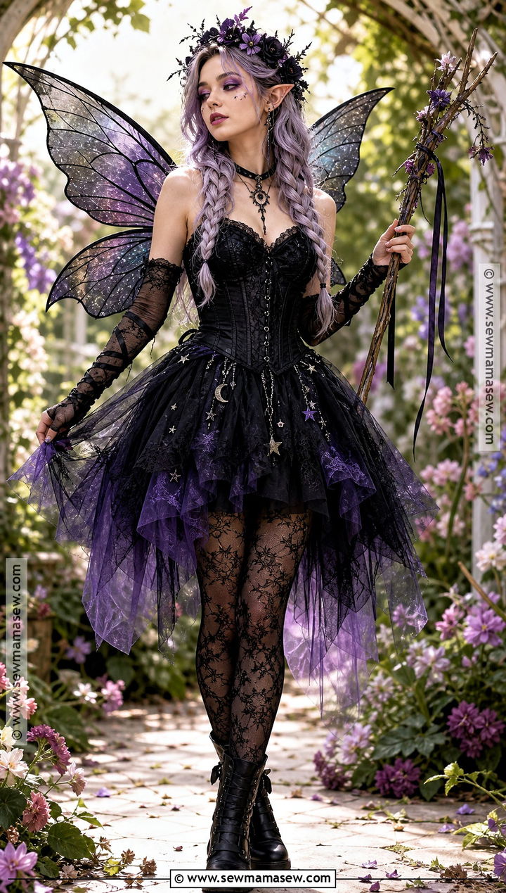 Gothic Fairy Costume With Black Wings - 35 Gothic Halloween Costumes
