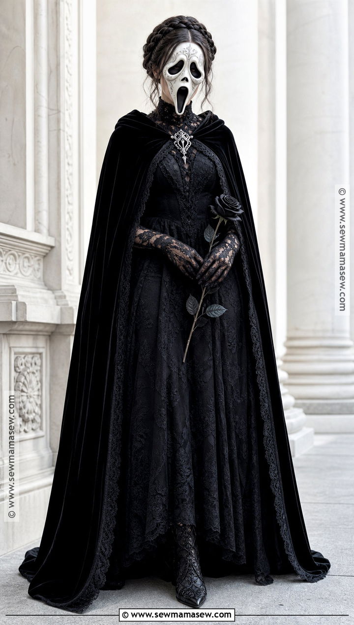 Gothic Ghost Face Costume With Lace Dress - 45 ghost face costume ideas for women