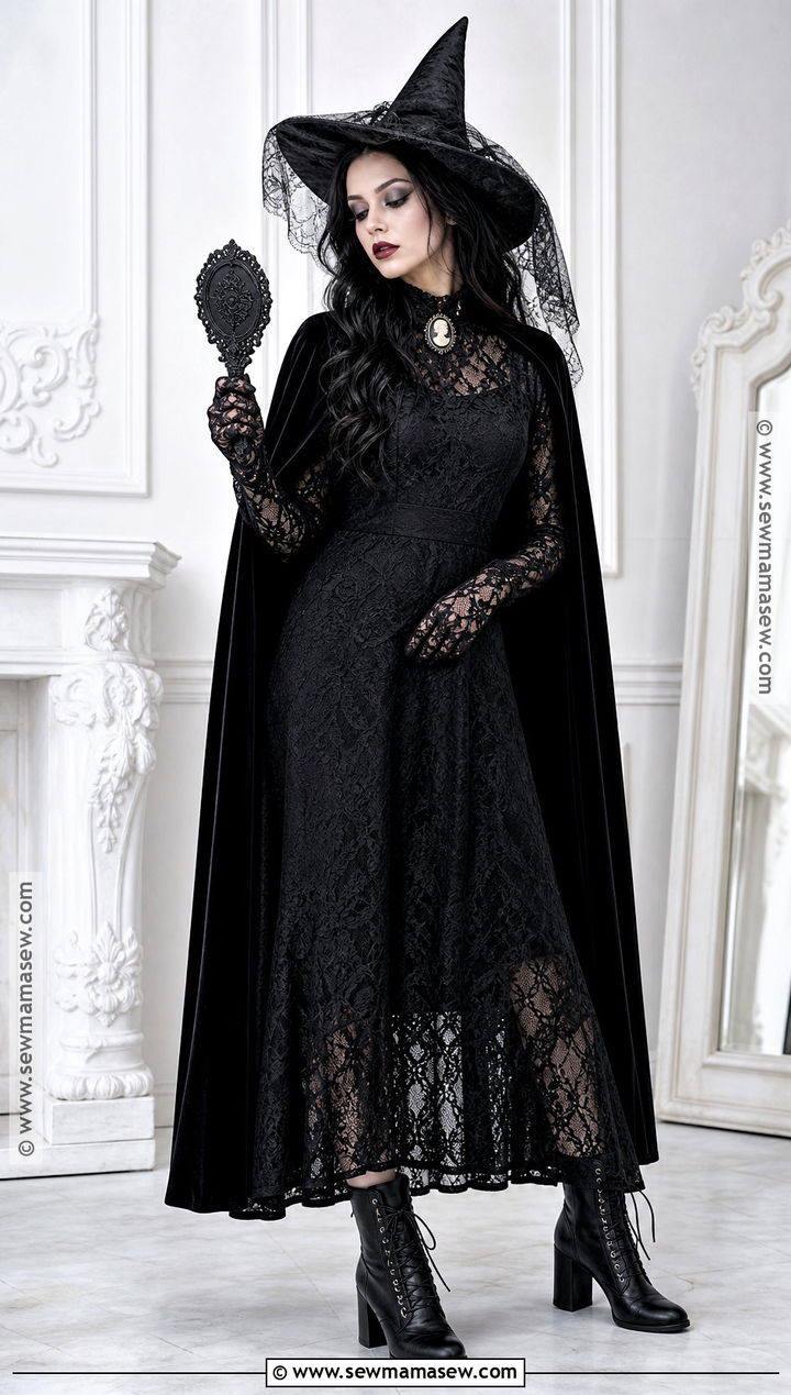 Gothic Lace Witch Costume - 40 witch costumes for women