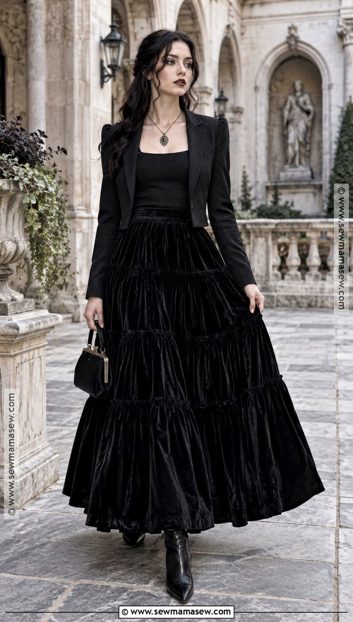 Gothic Maxi Skirt Fall Outfit - 20 alternative fall fashion ideas