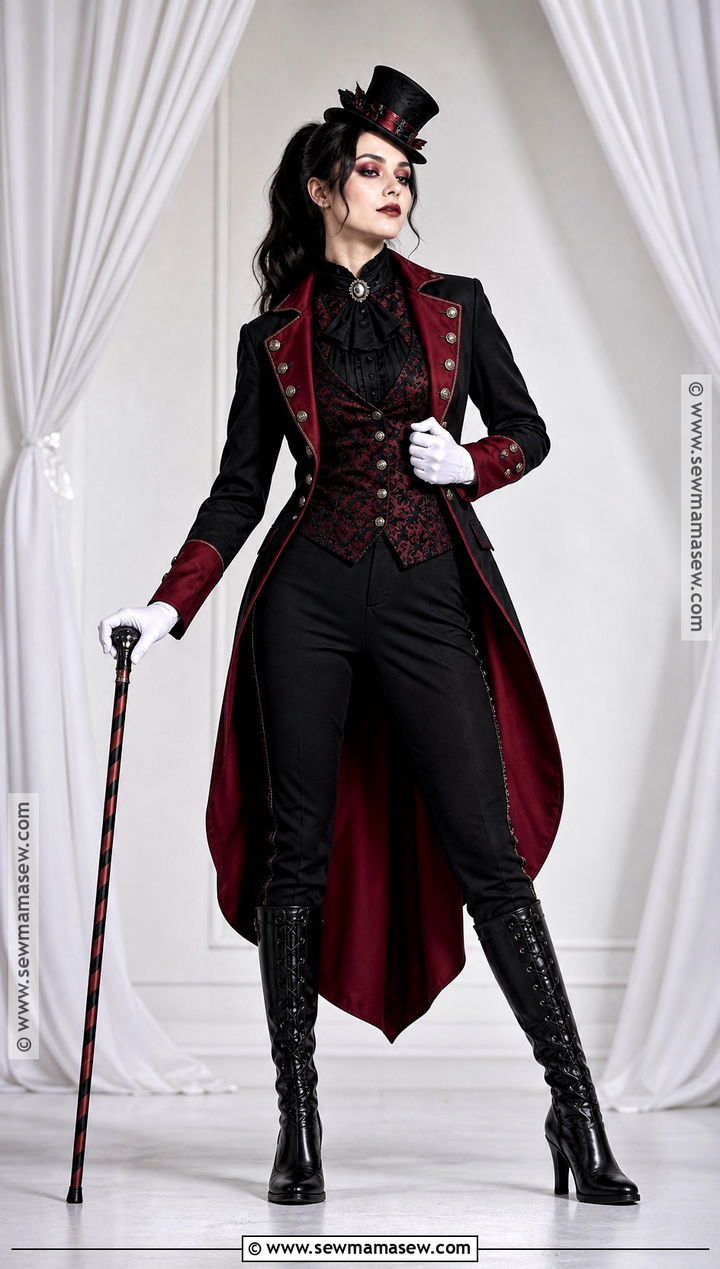 Gothic Ringmaster Costume With Tailcoat - 30 edgy halloween costume ideas