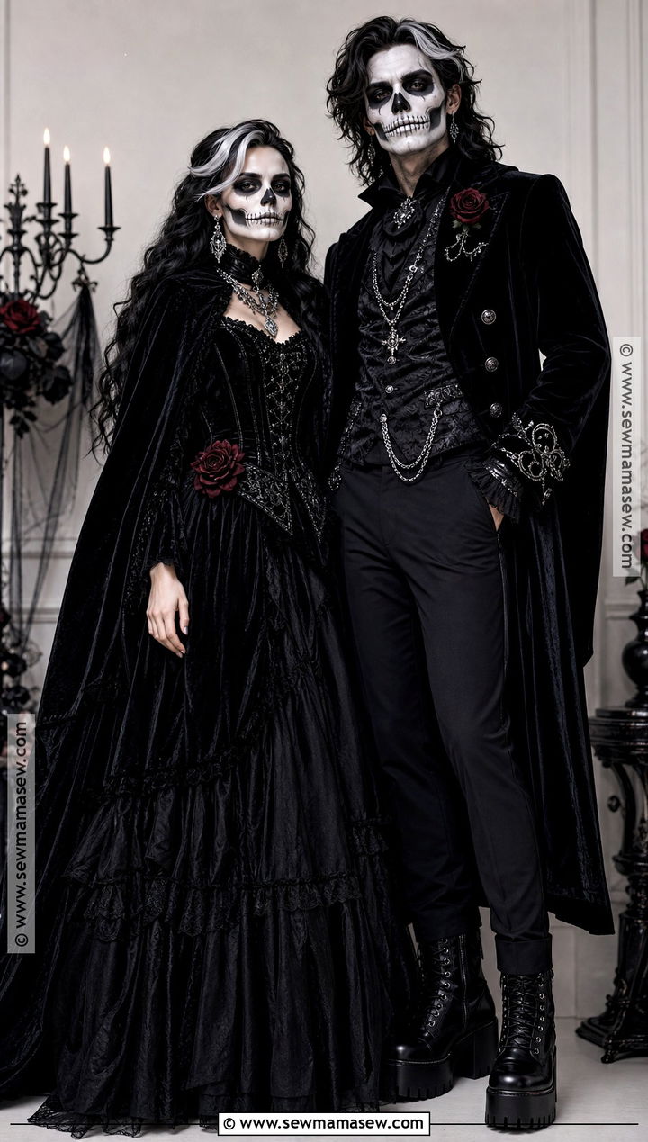 Gothic Skeleton Couple Costume - 30 Skeleton Couple Costume Ideas