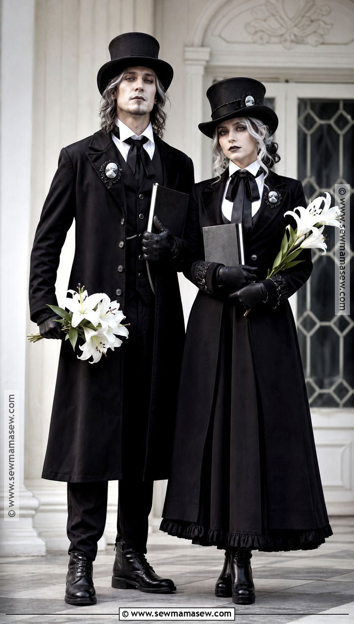Gothic Undertaker Couple Costume - 30 scary couple costumes
