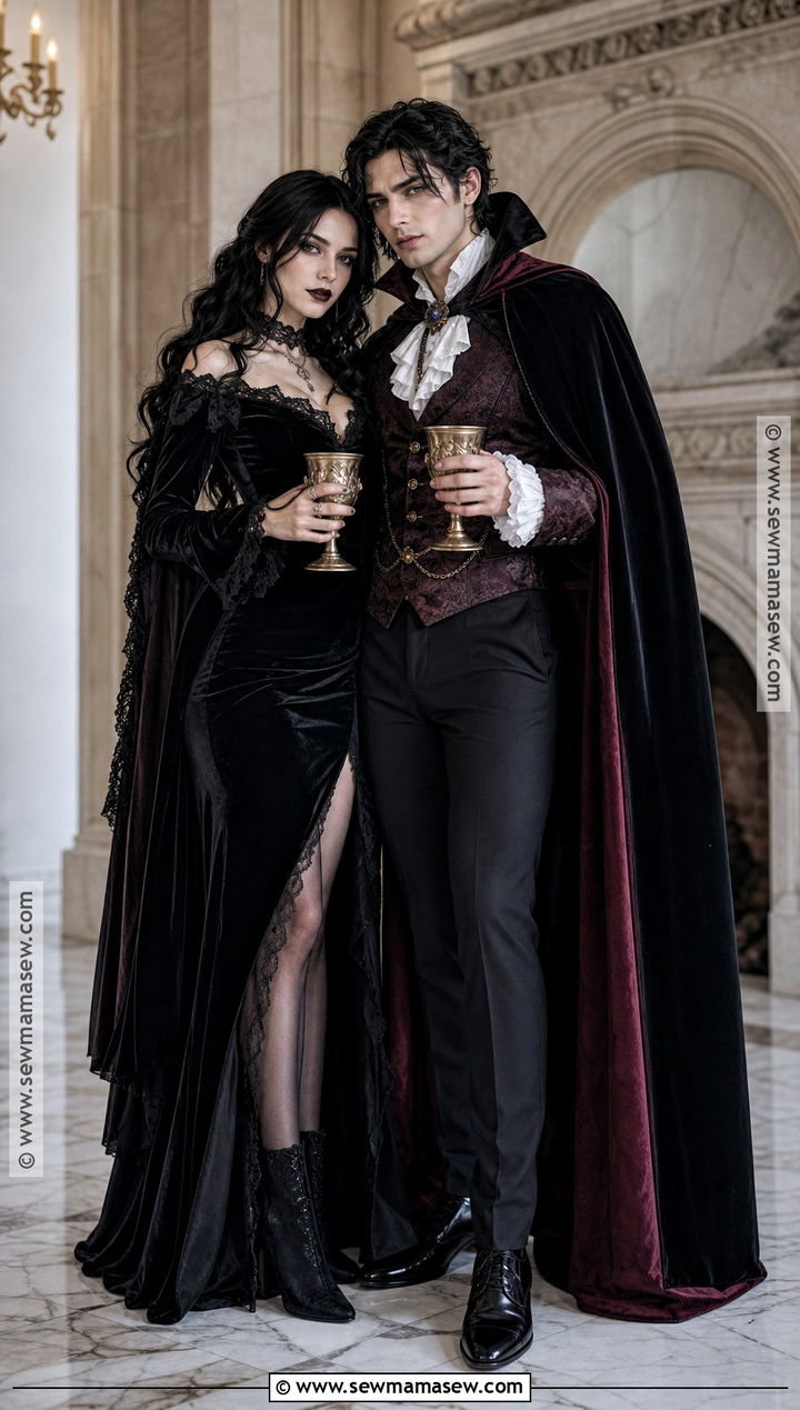 Gothic Vampire Couple Costume - 30 scary couple costumes