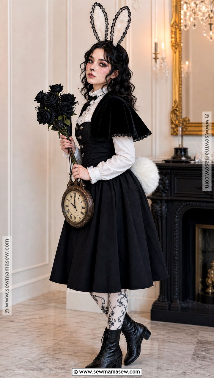 Gothic White Bunny Costume - 30 white bunny halloween costumes