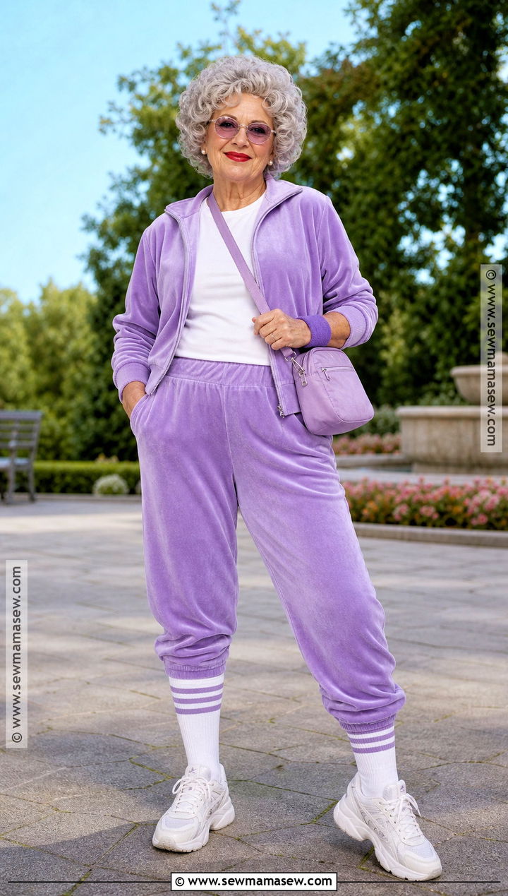 Grandma In A Tracksuit Costume - 40 old lady costume ideas