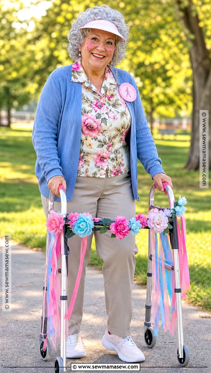 Grandma On The Go Costume With Walker - 40 grandma costume ideas