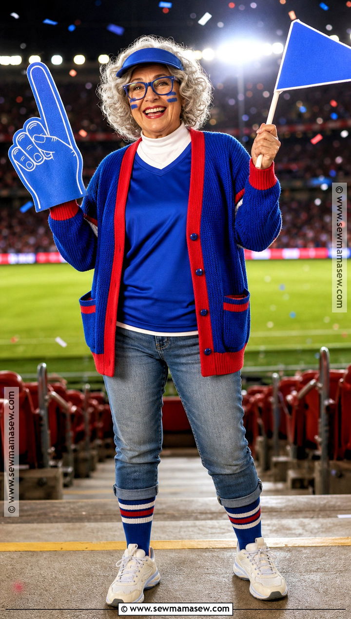 Grandma Superfan Costume - 40 old lady costume ideas