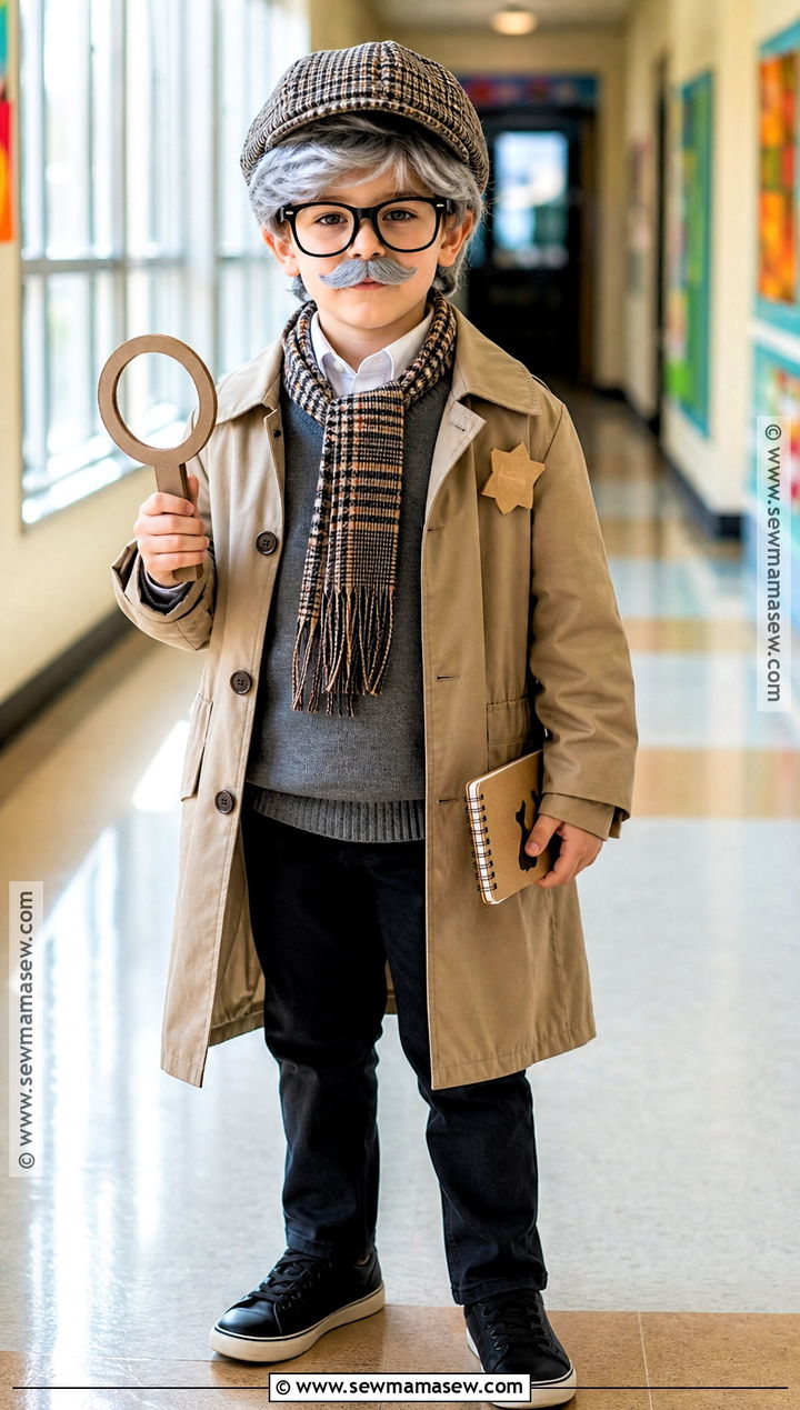 Grandpa Detective Costume With Trench Coat - 30 100 days of school dress up ideas for boys