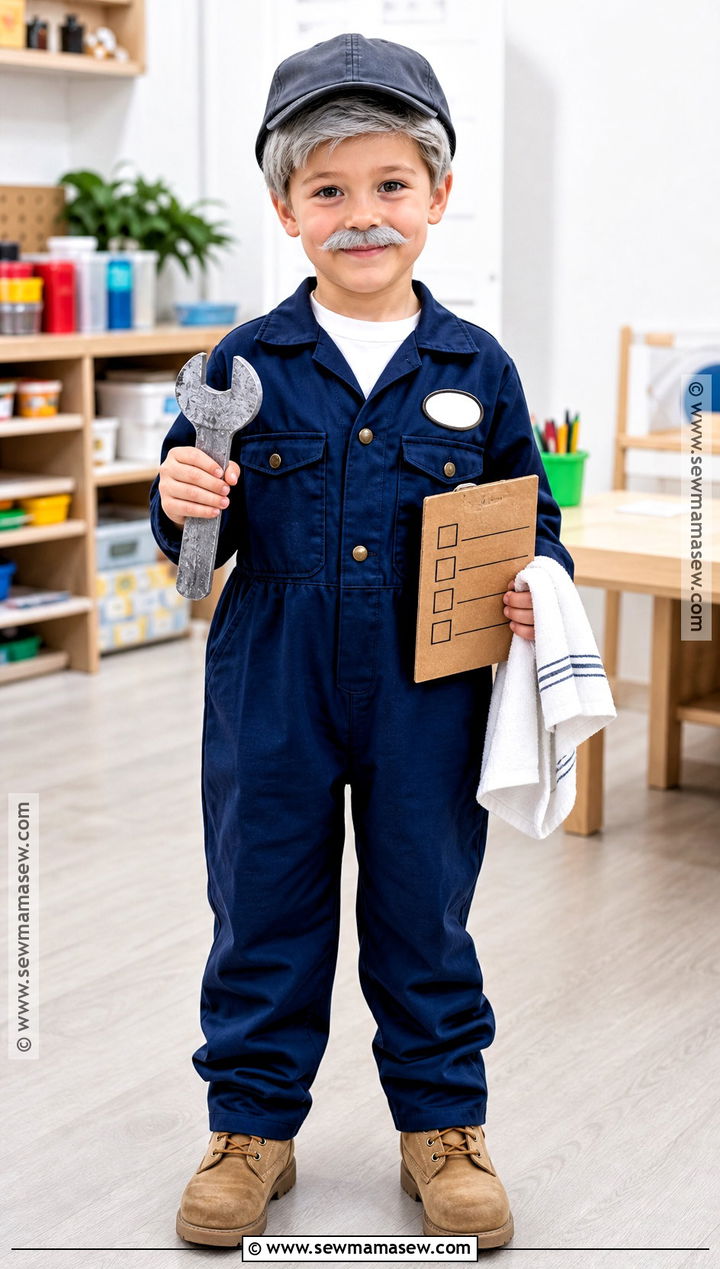Grandpa Mechanic Costume With Coveralls - 30 100 days of school dress up ideas for boys