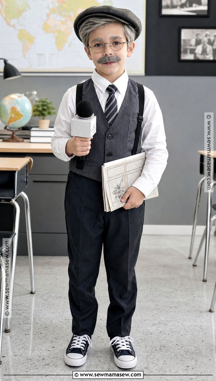 Grandpa News Reporter Costume - 30 100 days of school dress up ideas for boys