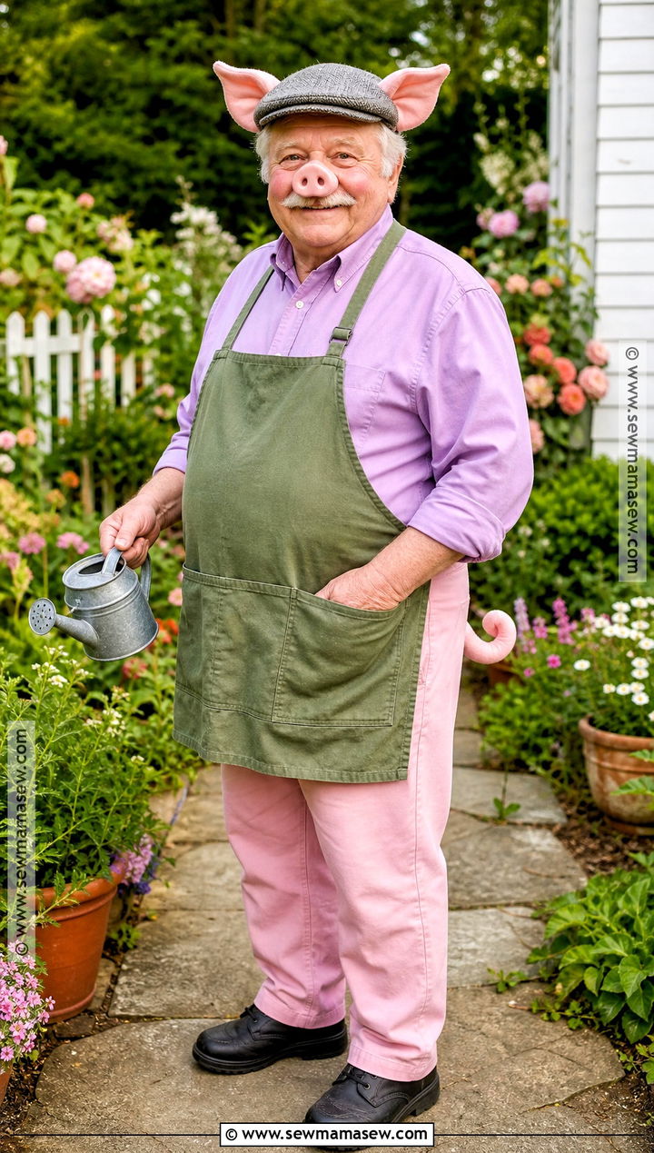 Grandpa Pig Costume With Gardening Outfit - 30 peppa pig costume ideas
