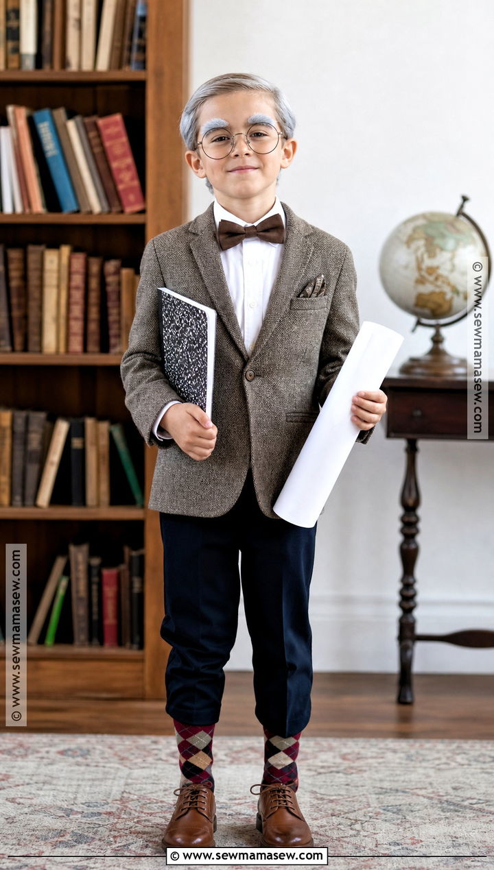 Grandpa Professor Costume With Bow Tie - 30 100 days of school dress up ideas for boys