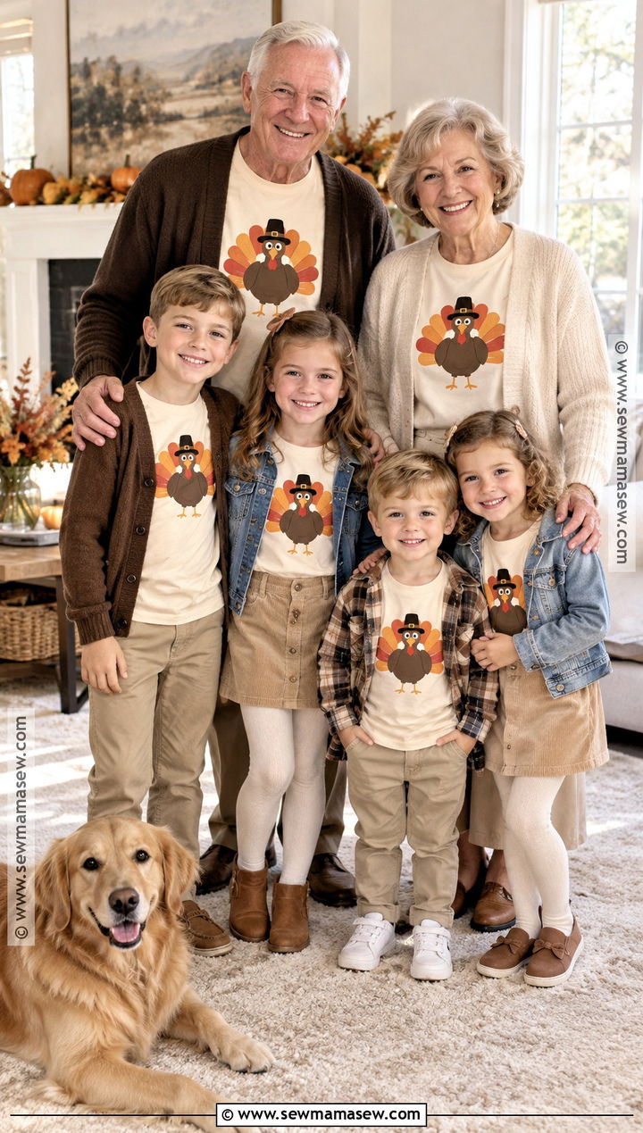 Grandparents And Grandkids Thanksgiving T Shirts With Khakis - 15 thanksgiving family tshirts ideas