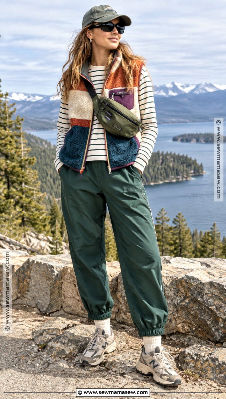 Granola Fleece Vest And Track Pants Outfit - 15 granola autumn outfits