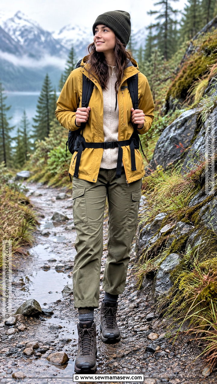 Granola Rain Jacket And Utility Pants Outfit - 15 granola autumn outfits
