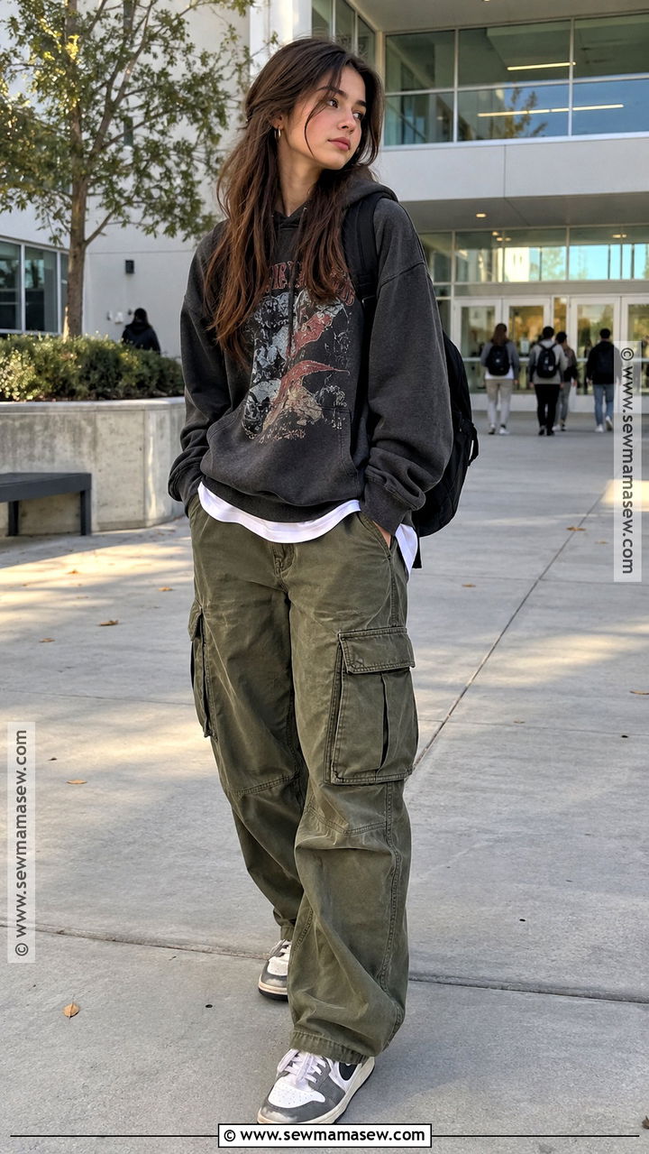 Graphic Hoodie With Cargo Pants - 20 Back To School Hoodies