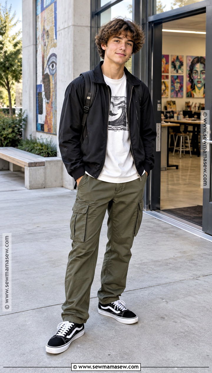 Graphic T Shirt And Cargo Pants Back To School Outfit - 25 outfits back to school