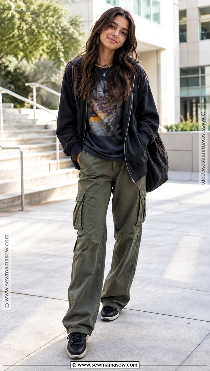 Graphic T Shirt And Cargo Pants Streetwear Outfit - 20 back to school outfits streetwear