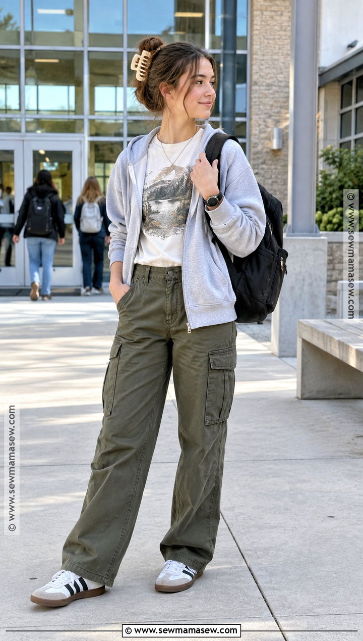 Graphic Tee And Cargo Pants School Outfit - 20 Fits For Back To School