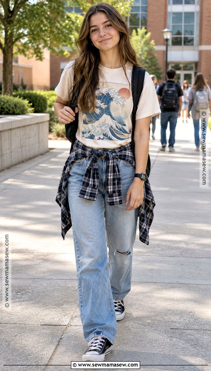 Graphic Tee And Jeans Back To School Outfit - 20 back to school outfits highschool freshman