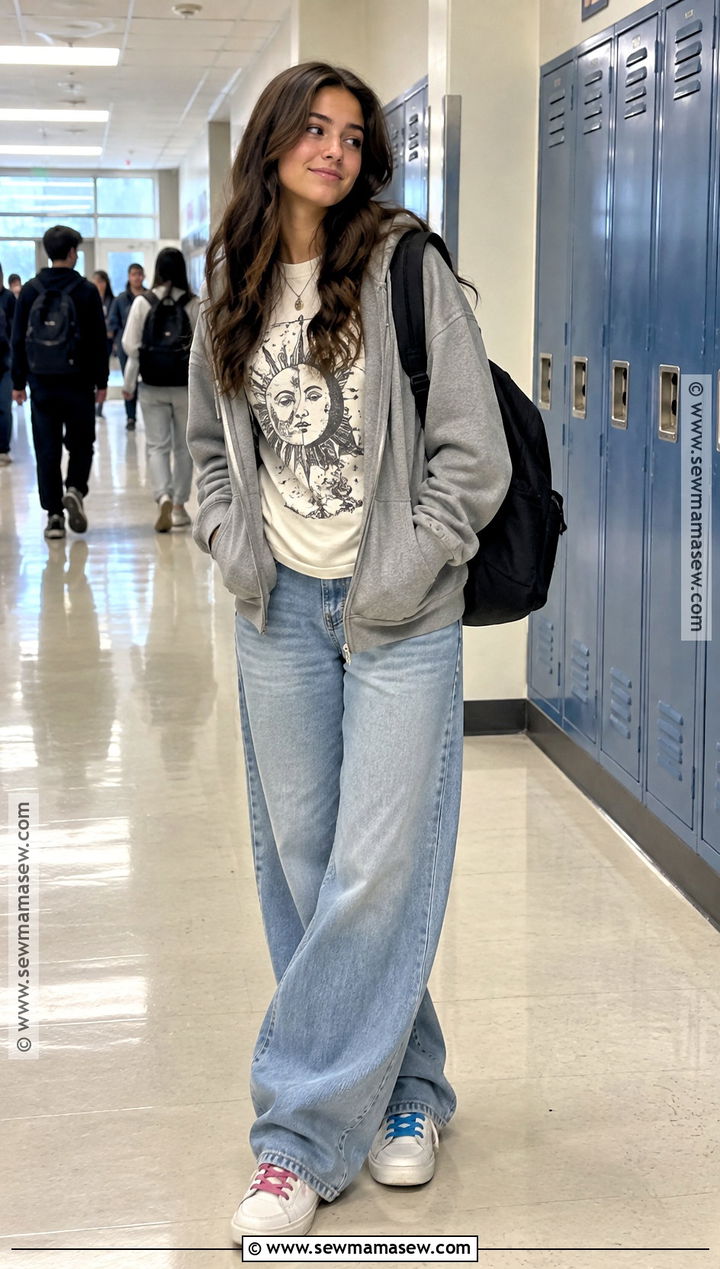 Graphic Tee and Baggy Jeans Grade 11 Outfit - 15 back to school outfits grade 11