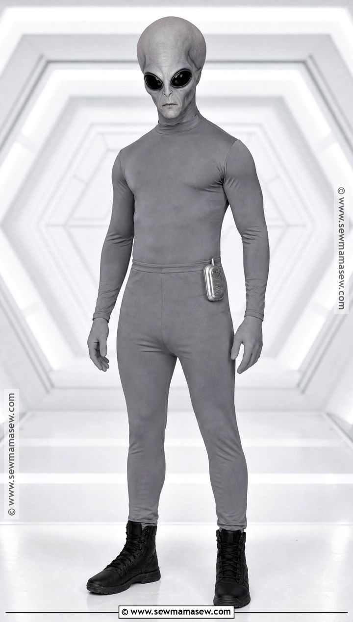 Gray Alien Costume With Black Eyes - 30 Alien Costume Ideas for Men