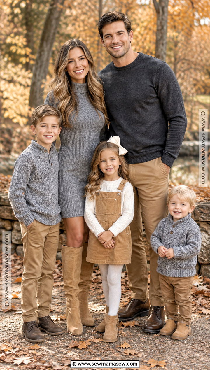 Gray And Camel Fall Family Picture Outfits - 15 fall neutral outfits family pictures