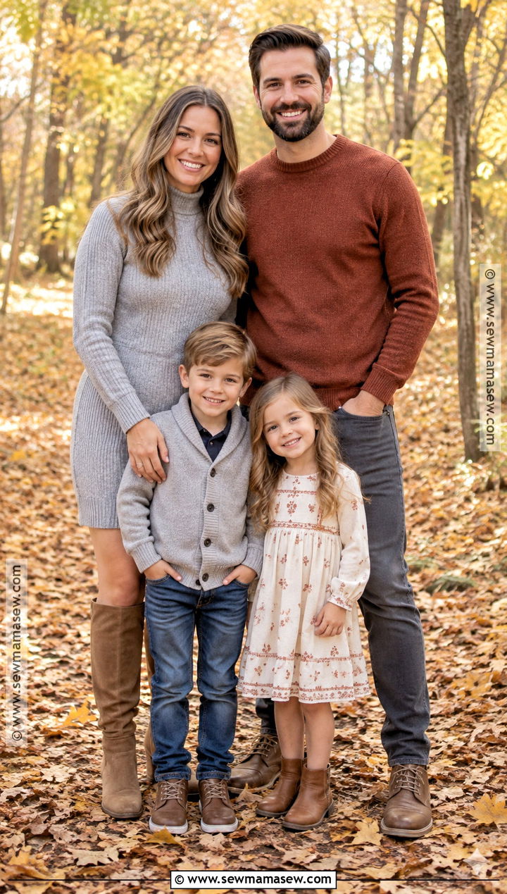 Gray And Rust Fall Family Picture Outfit - 25 casual fall family picture outfits