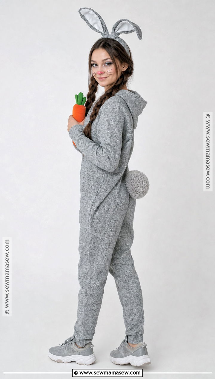 Gray Bunny Costume - 30 Halloween Bunny Costume Ideas