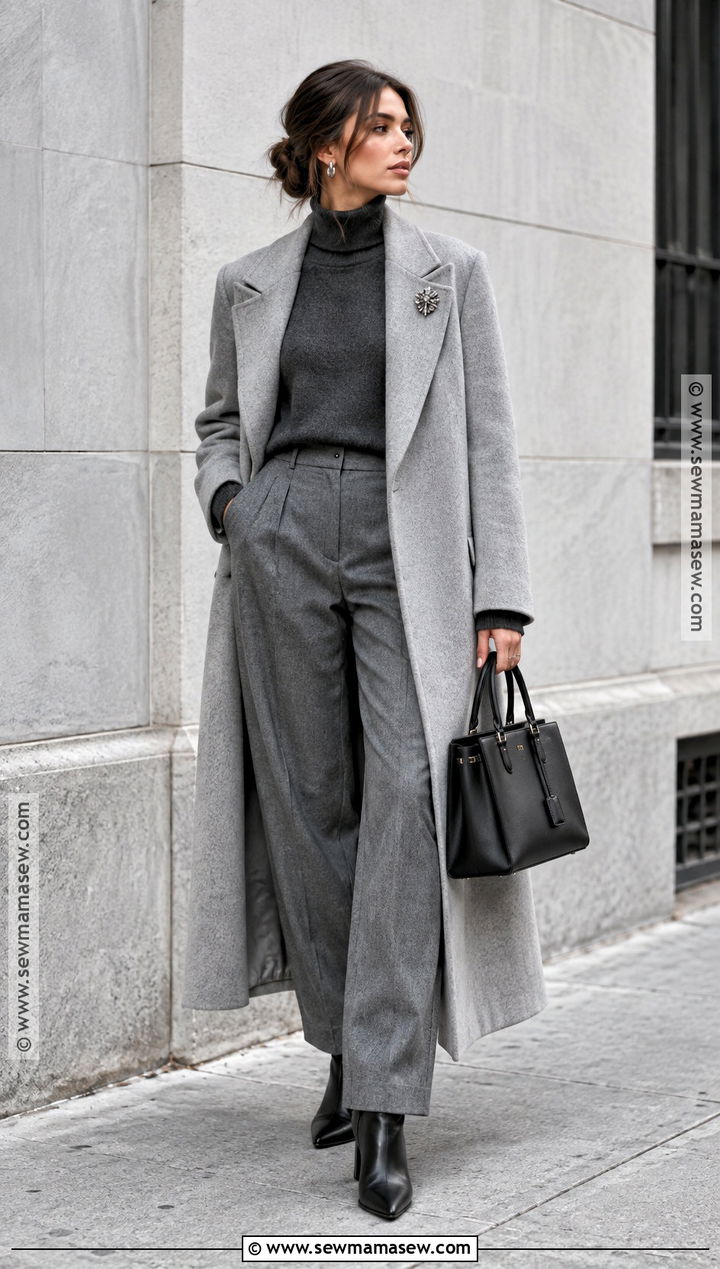 Gray Coat and Matching Trousers NYC Fall Outfit - 20 ny outfits fall
