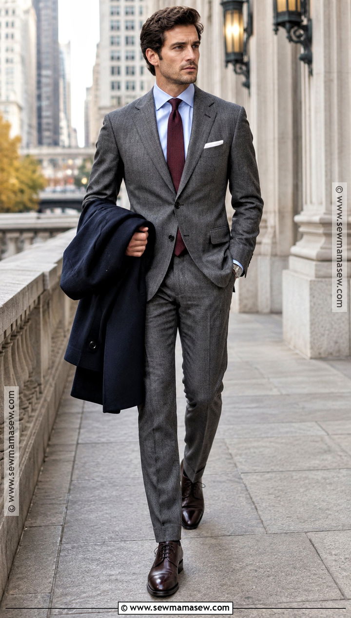 Gray Flannel Suit Old Money Fall Outfit - 20 old money fall outfits for men