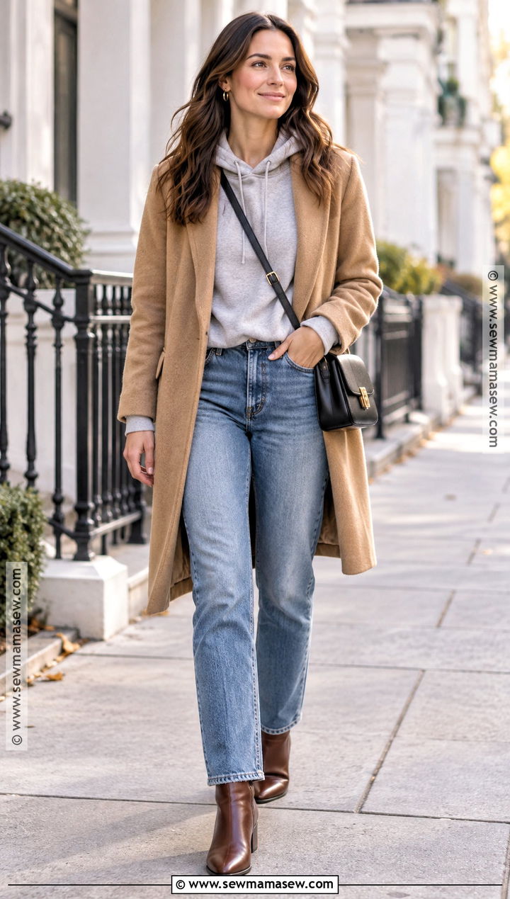 Gray Hoodie With Straight Leg Jeans - 25 fall hoodies
