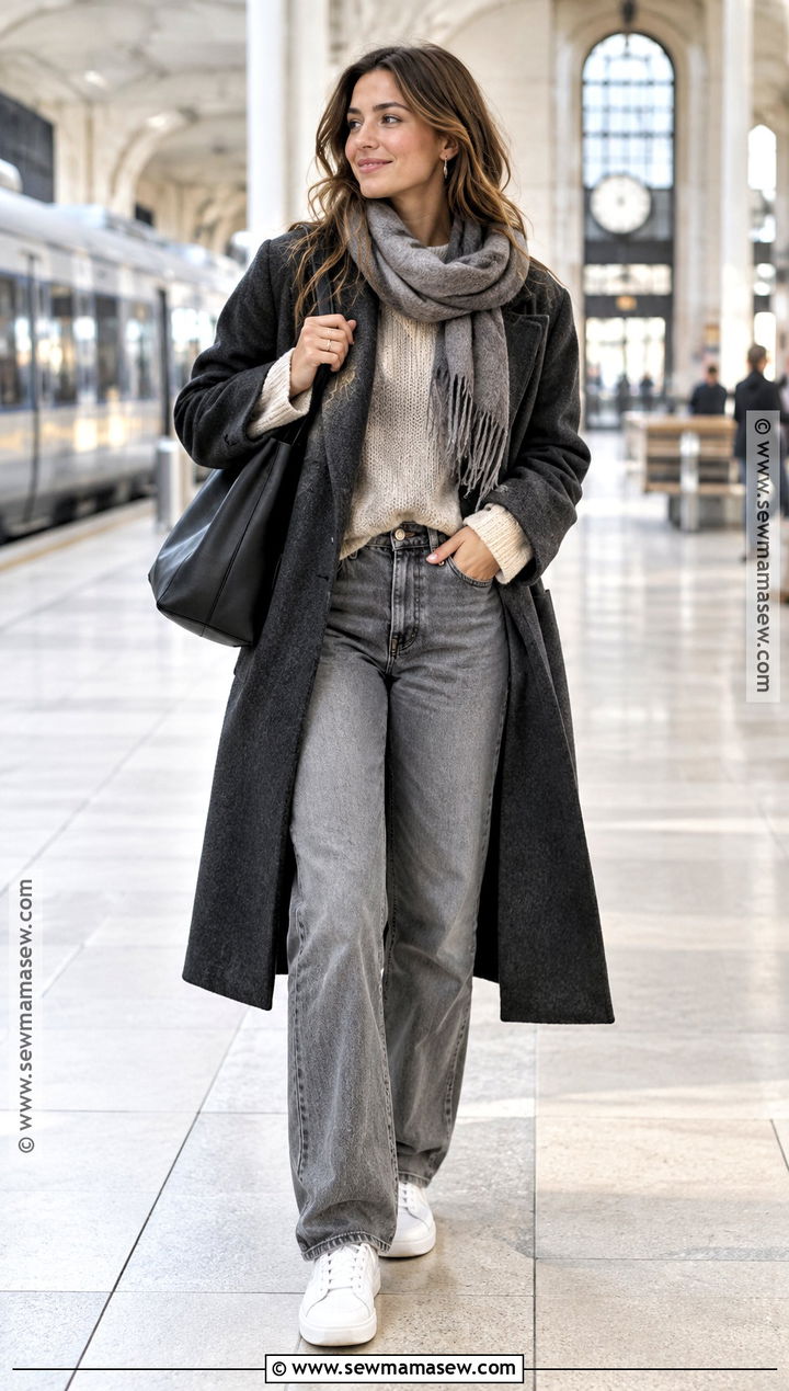 Gray Jeans With Oversized Sweater And Sneakers - 15 jeans for 2026 fall