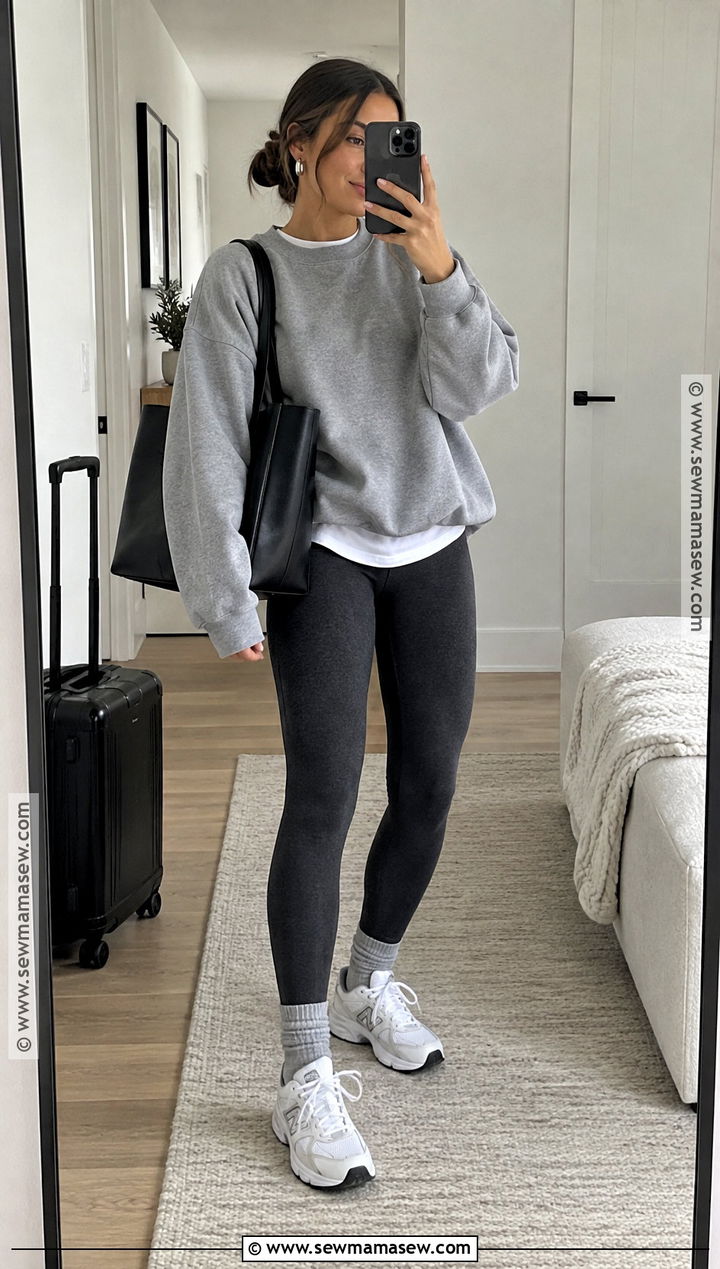 Gray Leggings With Matching Gray Sweatshirt - 15 gray leggings outfit fall