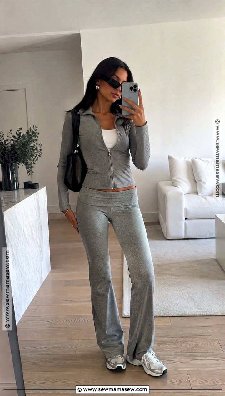 Gray Matching Set Baddie Fall Outfit - 25 baddie fall fits