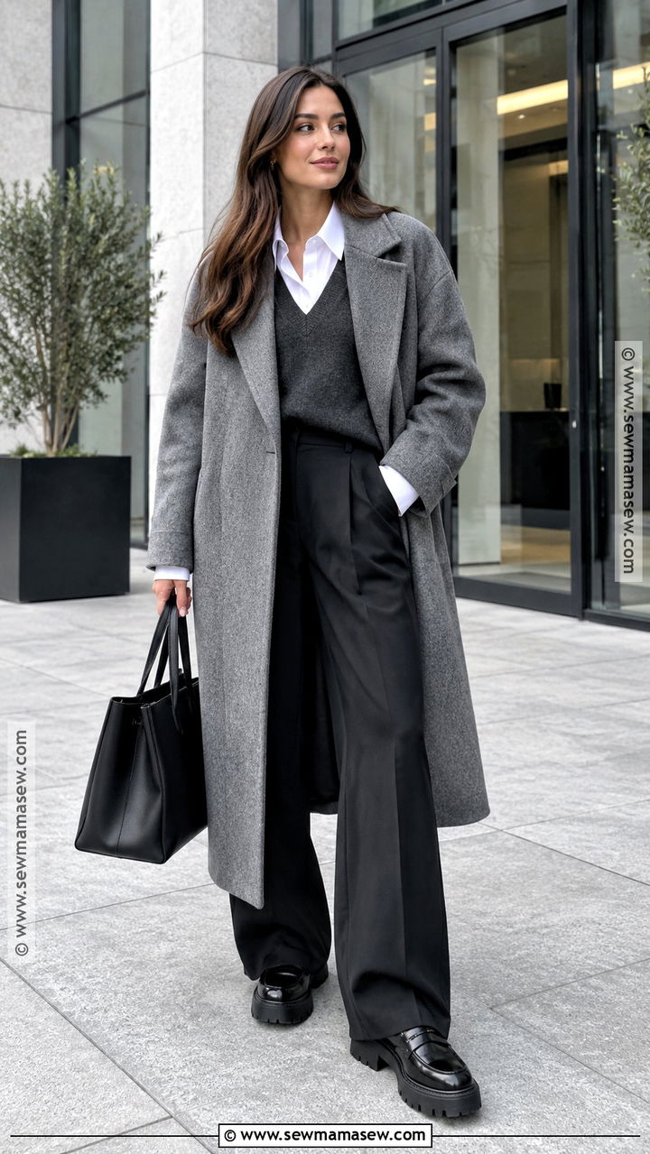 Gray Oversized Coat Outfit - 20 coat for fall ideas